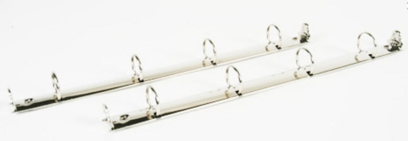 Herraje tamaño oficio para carpeta de cuatro argollas redondas de 1 pulgada y base de 26 mm, con palanca, acabado níquel y capacidad para 200 hojas Herraje tamaño oficio para carpeta de cuatro argollas redondas de 1 pulgada y base de 26 mm, con palanca, acabado níquel y capacidad para 200 hojas